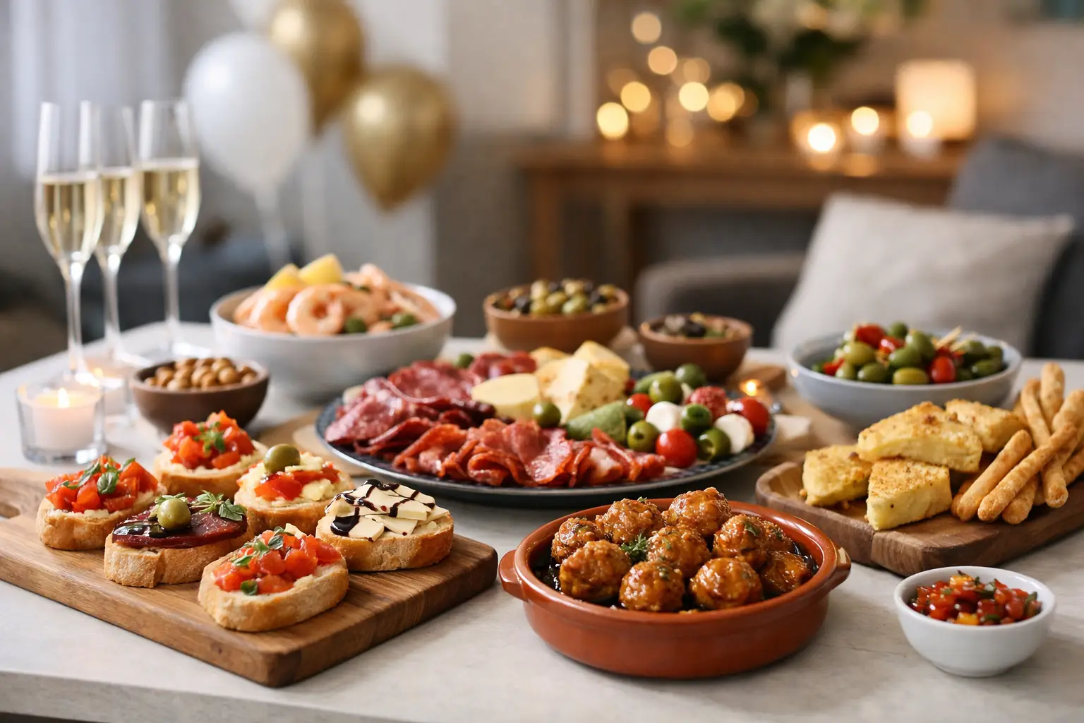 Tapasbuffet voor verjaardag thuis organiseren