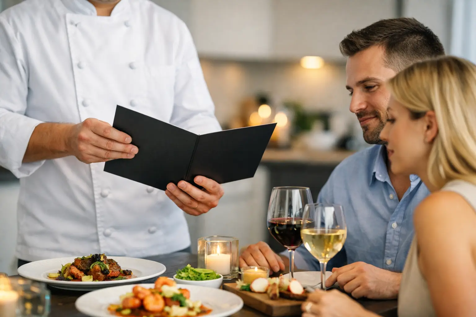 Voorbeeld menu chef thuisdiner kiezen