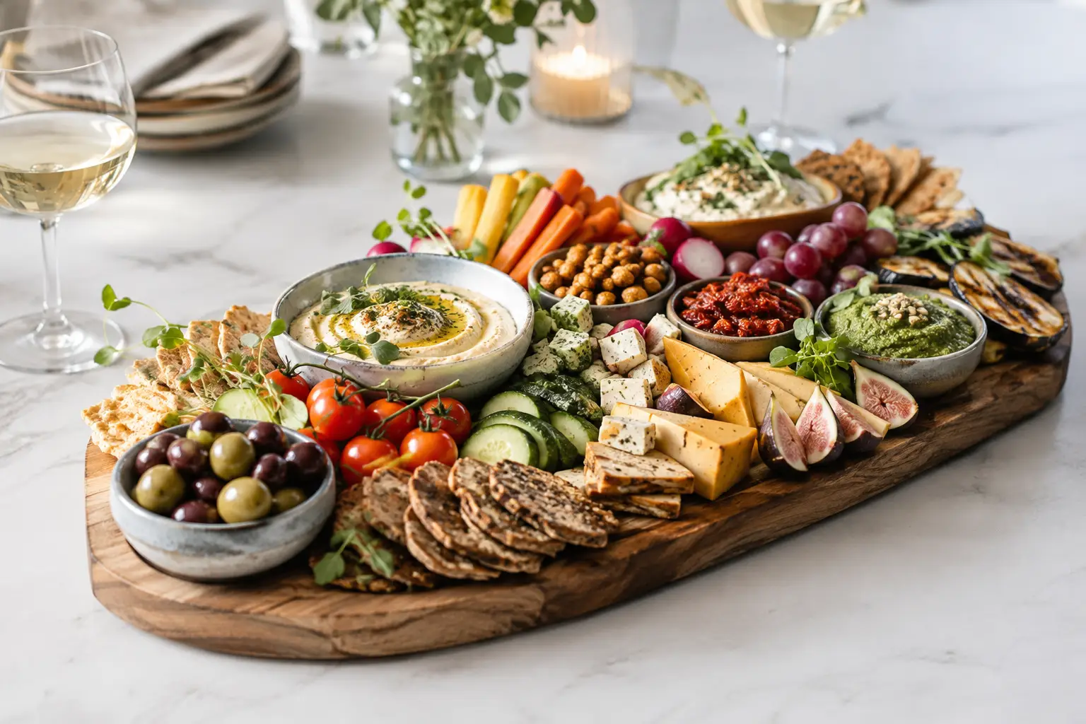 Luxe vegetarische borrelplank ideeën voor gasten